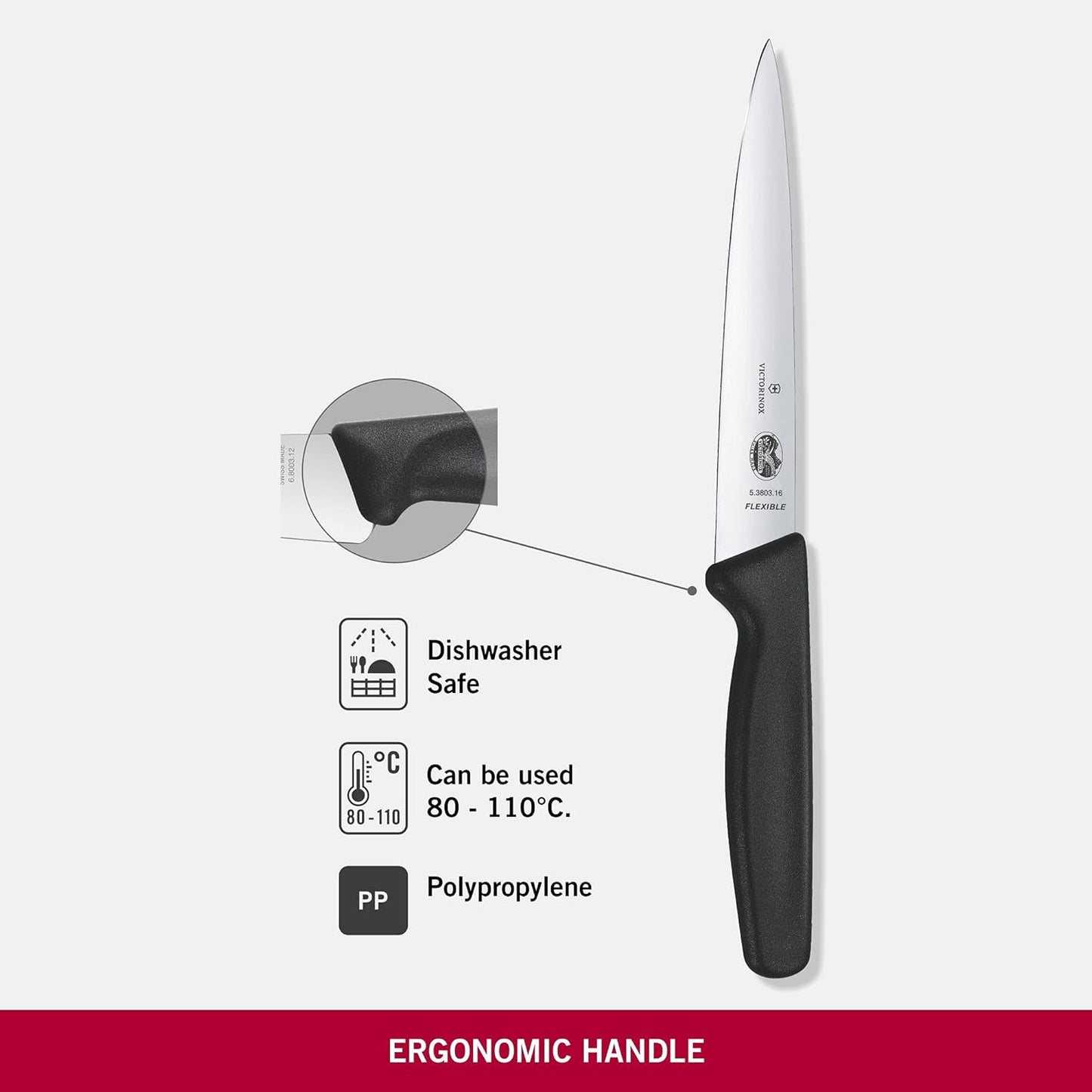 Swiss Classic 8 Inch Carving Knife, Black