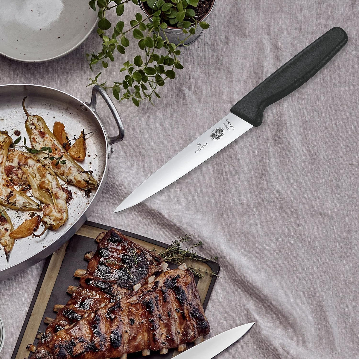 Swiss Classic 8 Inch Carving Knife, Black