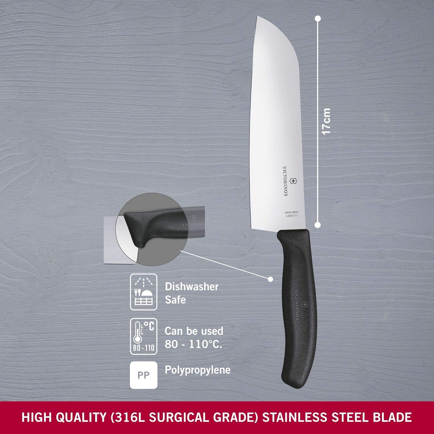 Swiss Classic 8 Inch Carving Knife, Black