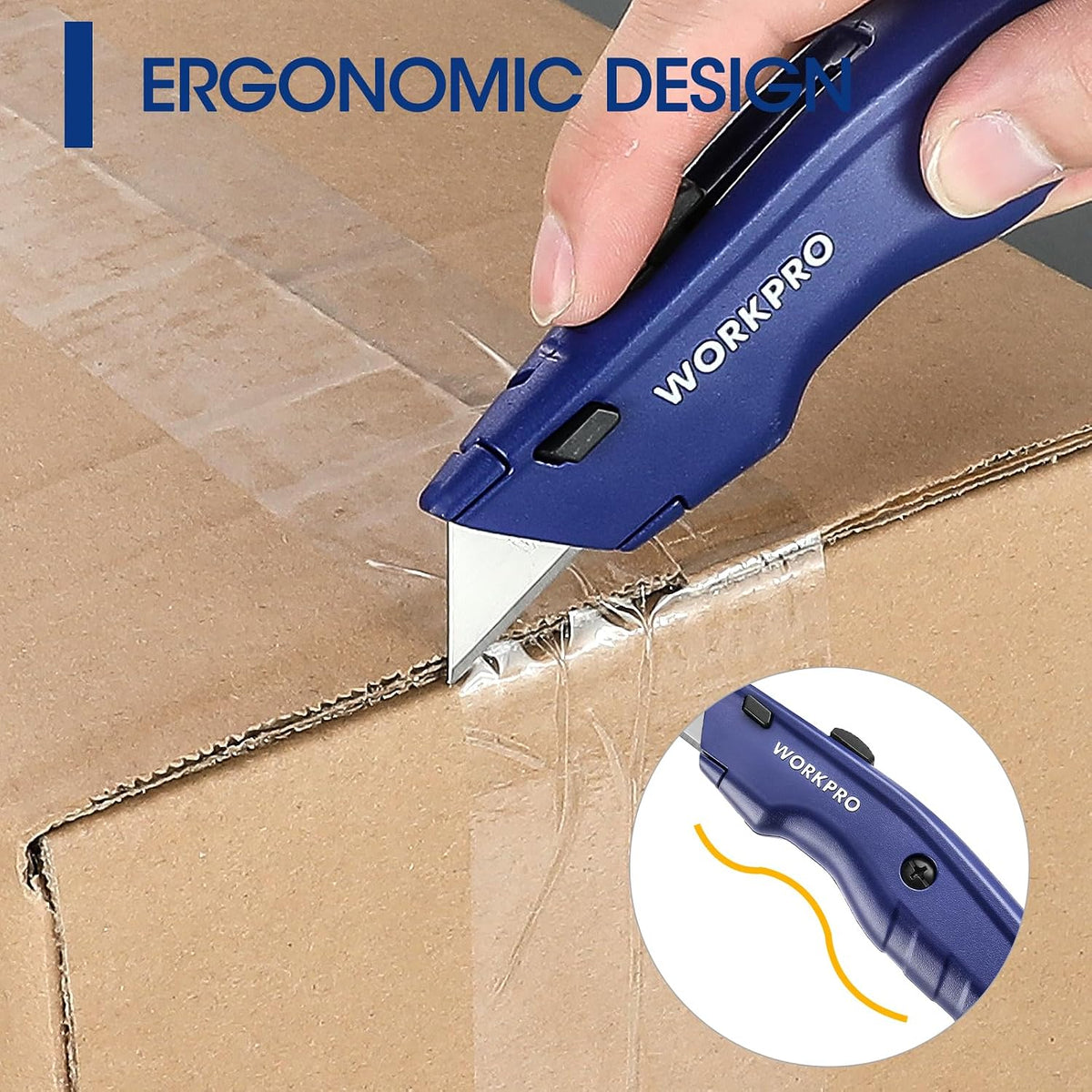 Premium Utility Knife, Retractable All Metal Heavy Duty Box Cutter, Quick Change Blade Razor Knife, with 10 Extra Blades