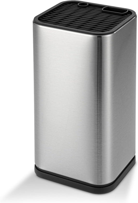 Universal Knife Block,Stainless Steel for 3.5" to 8" Knives | Knife Holder with Slots for Scissors and Sharpening Rod(without Knives),Knife Storage Block for Kitchen Counter