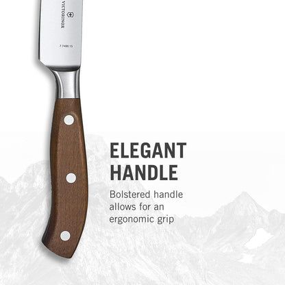 Grand Maitre Forged Chef's Knife - Sharp Kitchen Knife for Cutting Herbs, Vegetables & Meat - Premium Kitchen Accessory - Wood Handle, 6"