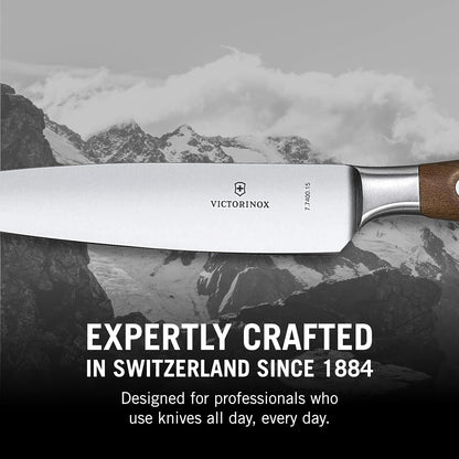 Grand Maitre Forged Chef's Knife - Sharp Kitchen Knife for Cutting Herbs, Vegetables & Meat - Premium Kitchen Accessory - Wood Handle, 6"