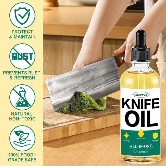 Knife Blade Oil Rust Eraser Kit,6 PCS Include Knife Sharpener,Refillable Spray Bottle for Preventing Rust,Maintenance Oil (3.4 oz) for Carbon Steel,Cleaning,Protection and Lubricant Care Set