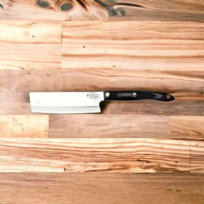 Nakiri Knife-This is THE knife for vegetable prep. Designed for clean slicing, chopping and dicing of fruits and vegetables