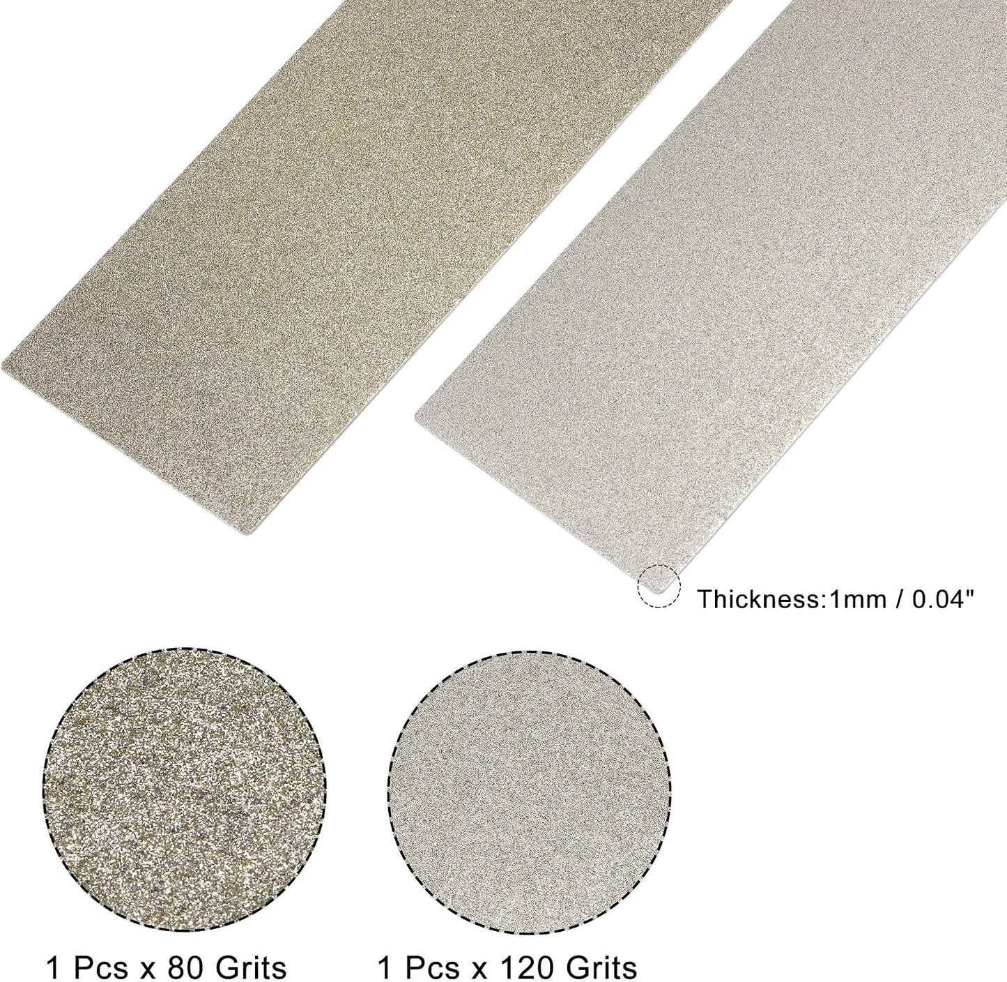 Diamond Whetstone Sharpening Stone, 170mm x 75mm 80 Grit 120 Grit Sharpener Grinding Plate Abrasive Tool Set 2pcs