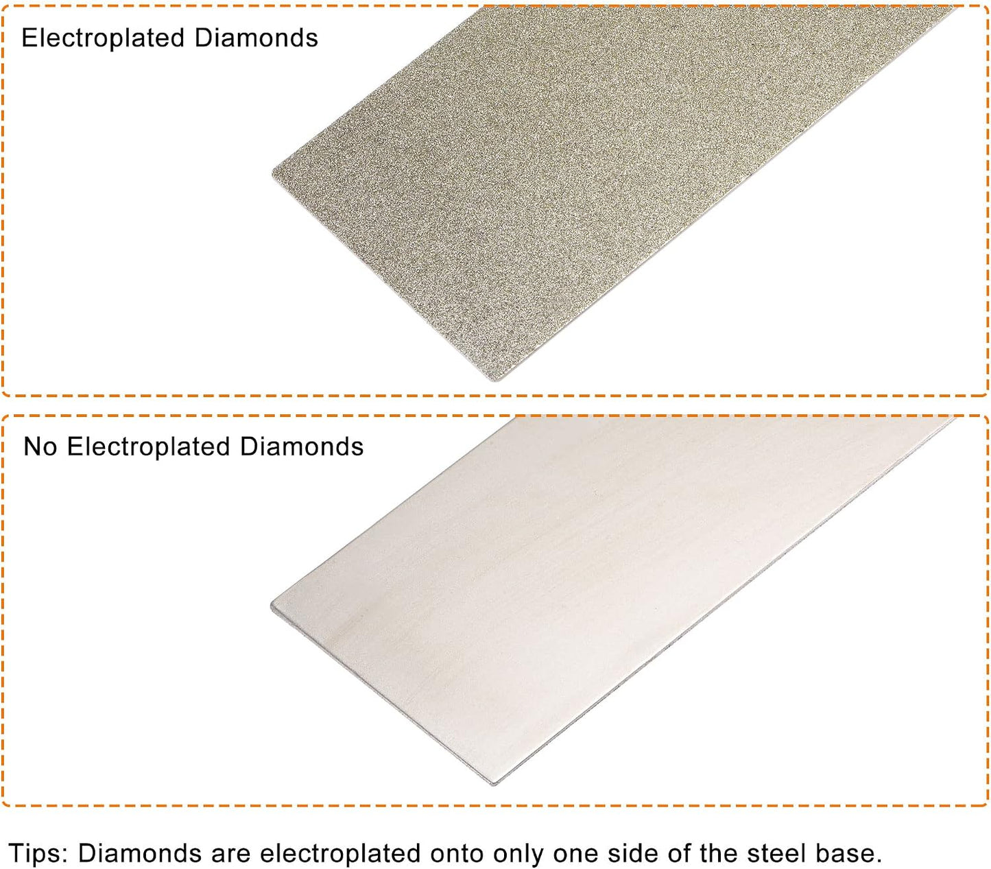 Diamond Whetstone Sharpening Stone, 170mm x 75mm 80 Grit 120 Grit Sharpener Grinding Plate Abrasive Tool Set 2pcs