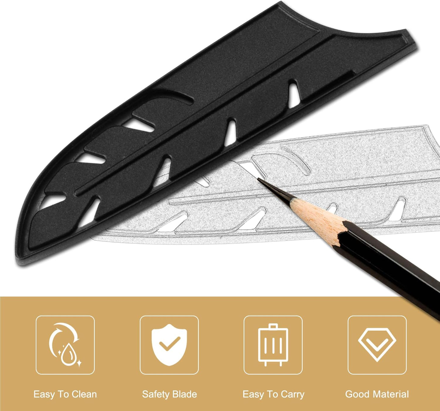 9pcs Plastic Knife Covers Sleeves Edge Guard Sheath Blade Protector for Kitchen Chef Knife