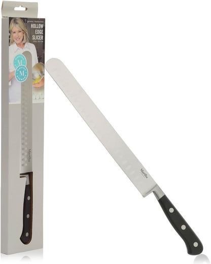 Carverton 10" Hollow Edge Slicer Knife, High Carbon Stainless Steel Kitchen Knives w/Black Triple Riveted Handle