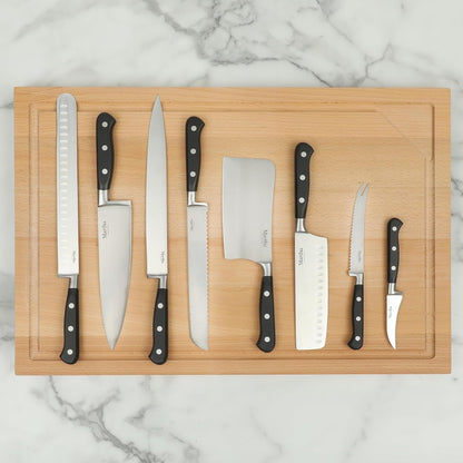 Carverton 10" Hollow Edge Slicer Knife, High Carbon Stainless Steel Kitchen Knives w/Black Triple Riveted Handle