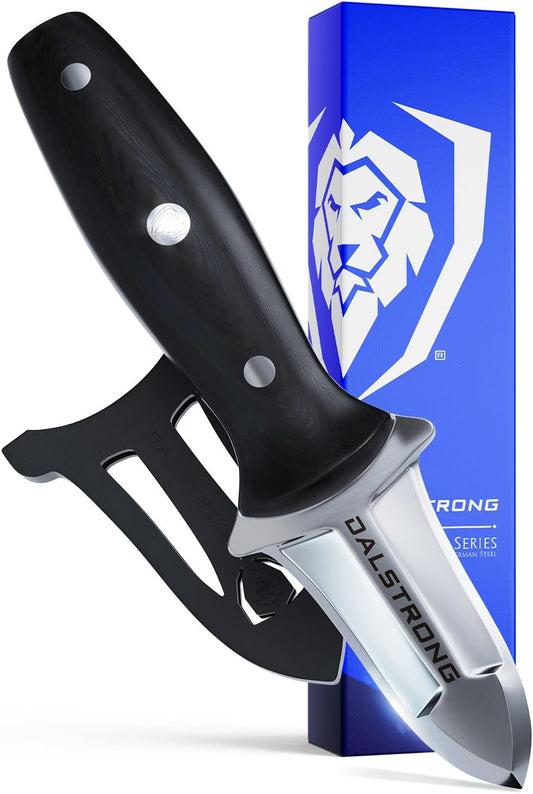 Clam Oyster Knife- 3” Shellfish & Oyster Shucker Clamp Knife - Gladiator Series Elite - Forged HC German Steel - Crab Eating Utensils- G10 Handle - W/Sheath- NSF Certified