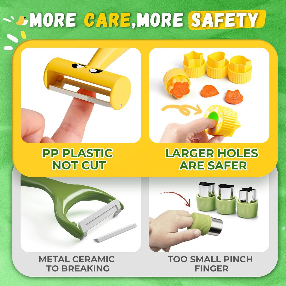 Montessori Kitchen Tools for Toddlers,Kids Knife for Real Cooking,Toddlers Knife Set with Storage Box Kids Safe Knives Children Cutting Set for Girl Boy,Montessori Toys for Kitchen Set -Green