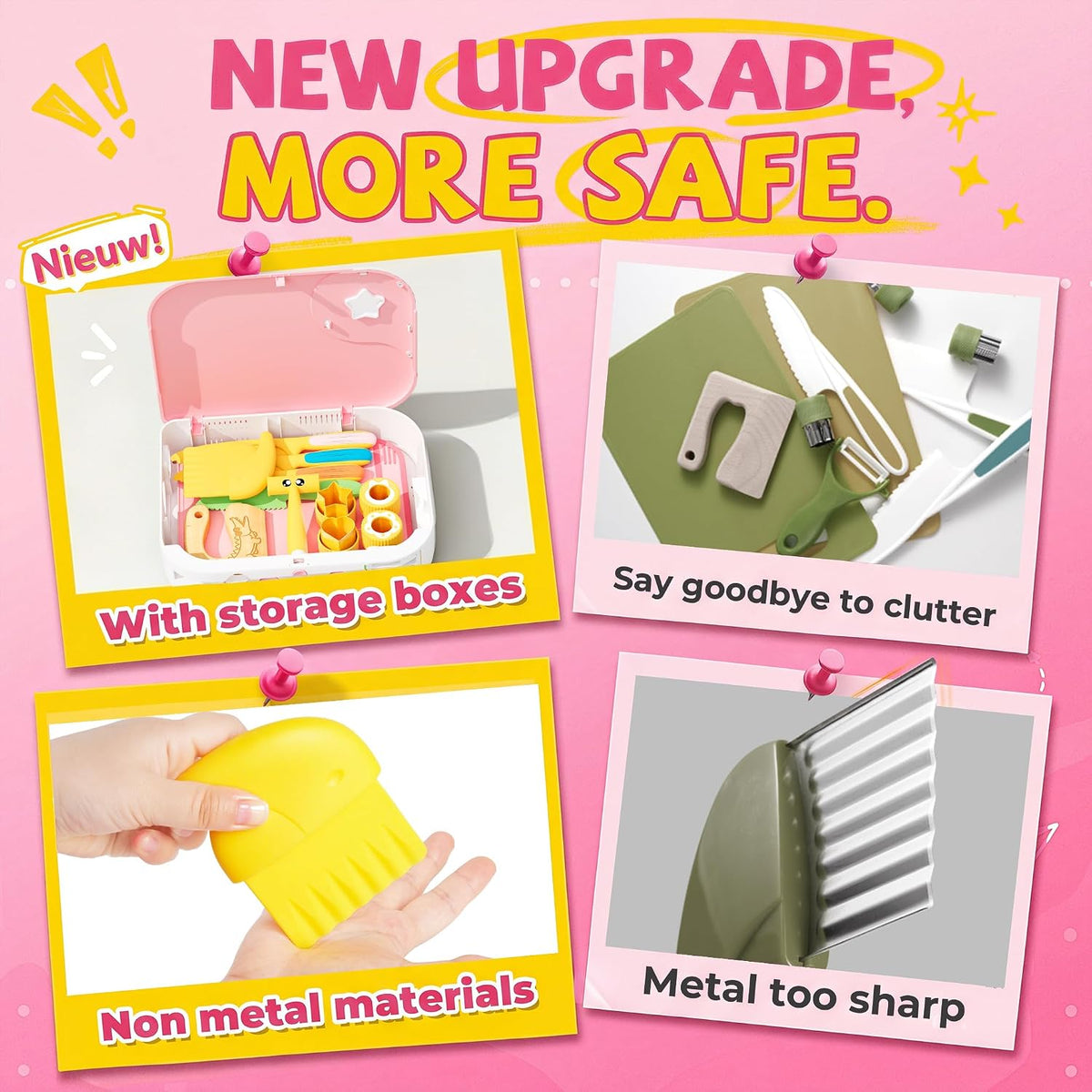 Montessori Kitchen Tools for Toddlers,Kids Knife for Real Cooking,Toddlers Knife Set with Storage Box Kids Safe Knives Children Cutting Set for Girl Boy,Montessori Toys for Kitchen Set -Green