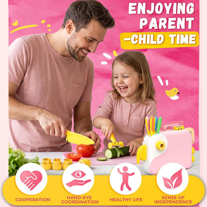 Montessori Kitchen Tools for Toddlers,Kids Knife for Real Cooking,Toddlers Knife Set with Storage Box Kids Safe Knives Children Cutting Set for Girl Boy,Montessori Toys for Kitchen Set -Green