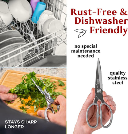 Premium Kitchen Scissors All Stainless Steel – Lifetime Replace. Warranty*