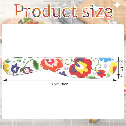 6 Pieces Butter Spreader 6 Inch Plastic Butter Knife Colorful Cheese Knife Spreader Summer Kitchen Gifts for Cream Cheese, Sandwich, Jam, Jelly(Floral Style)