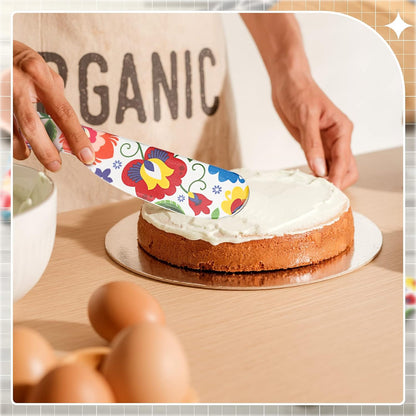 6 Pieces Butter Spreader 6 Inch Plastic Butter Knife Colorful Cheese Knife Spreader Summer Kitchen Gifts for Cream Cheese, Sandwich, Jam, Jelly(Floral Style)