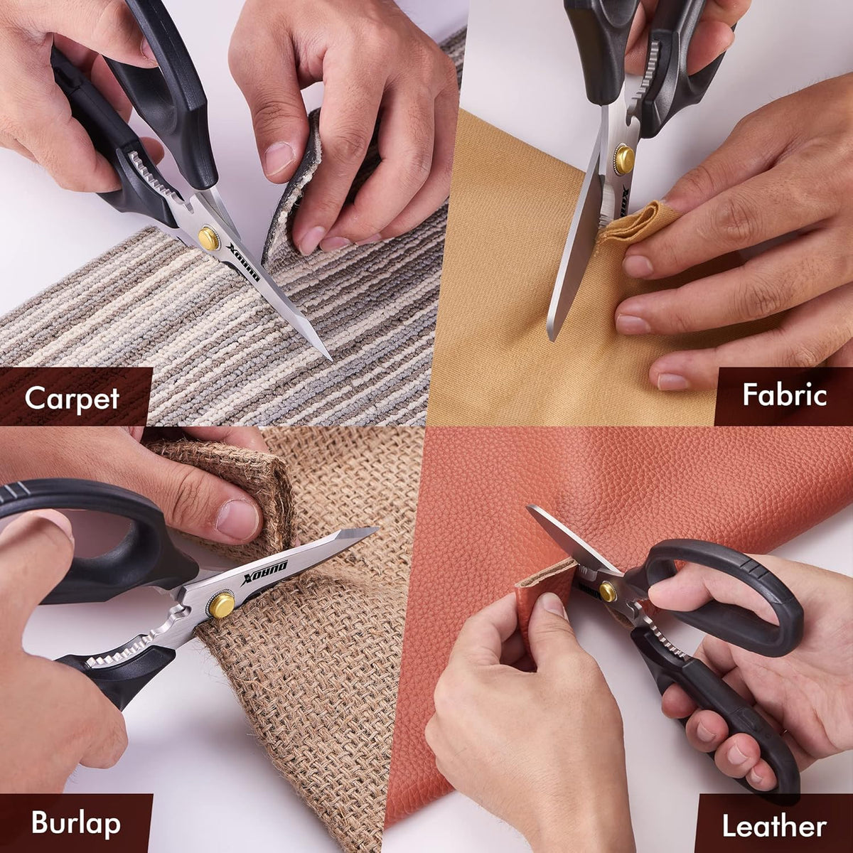 Heavy Duty Scissors, Multipurpose Utility Scissors. Built to Cut Leather, Cardboard, Carpet, Plastic and Rope. All Purpose Heavy Duty Kitchen Scissors to Cut Meat, Poultry and Chicken Bones