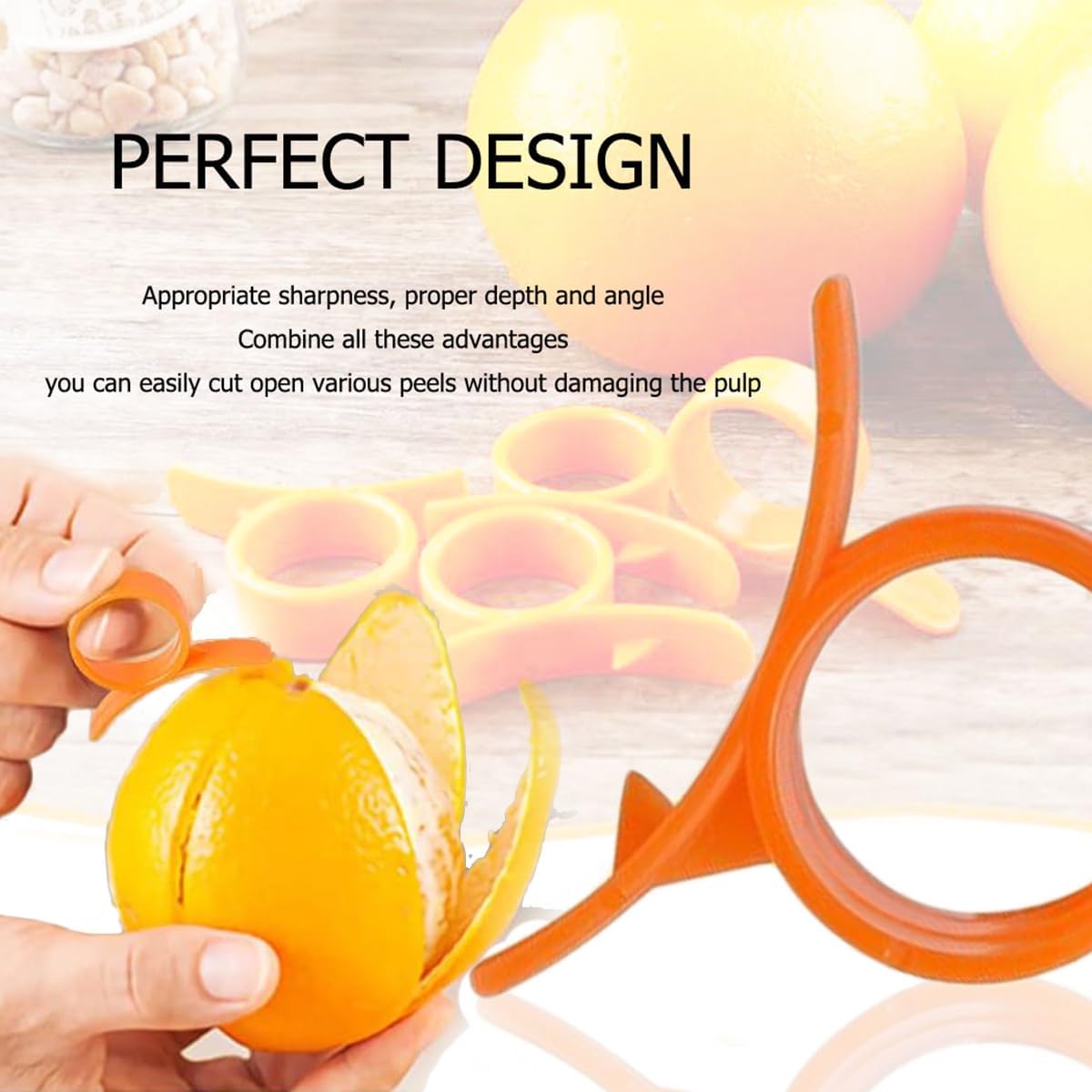 Orange Peeler Citrus Peel Cutter Plastic Easy Fruit Vegetable Slicer Cutter Lemon Peeler Opener Remover Kitchen Accessory Knife Cooking Tool Kitchen Gadgets Peelers (Style A)