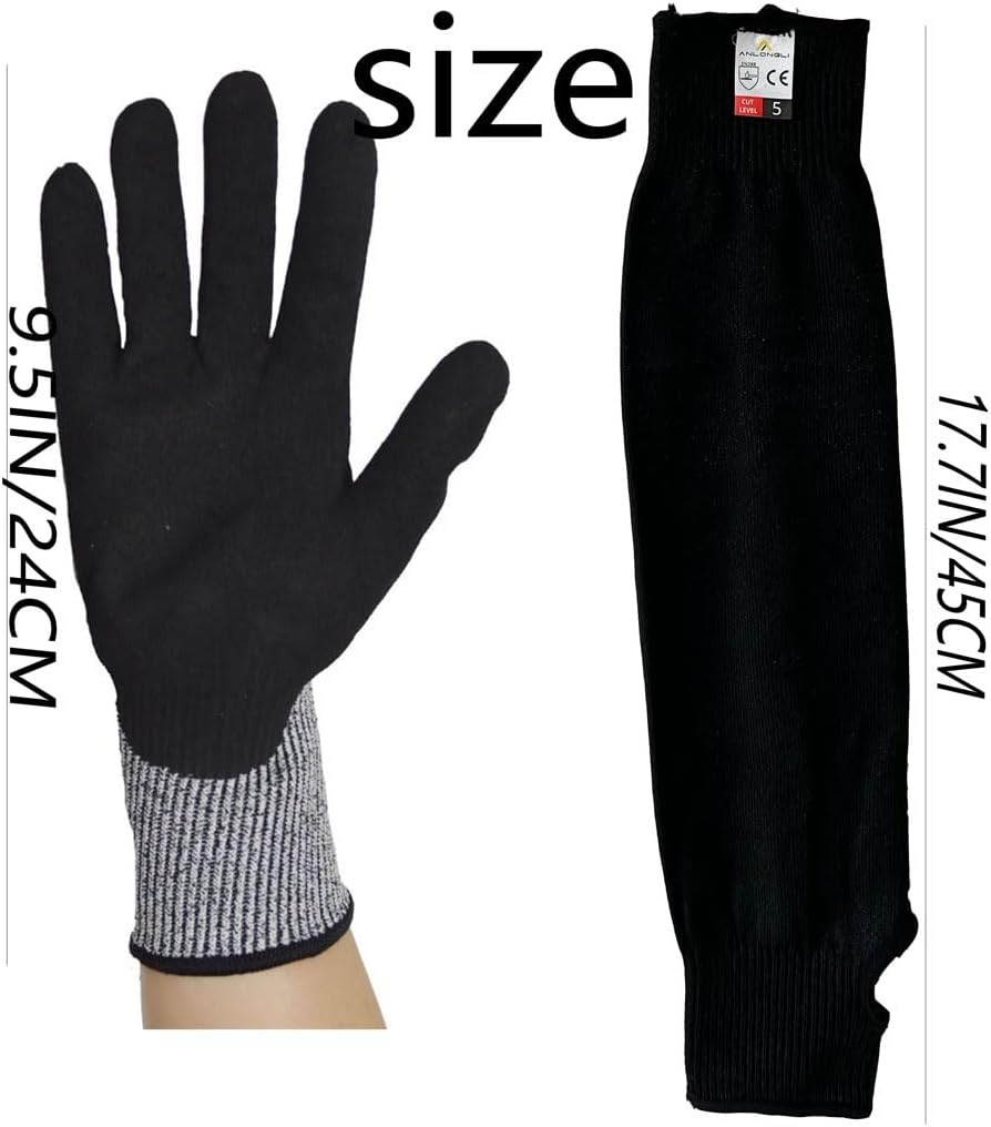 Cut Resistant Nitrile Gloves and Sleeves with EN388 Level 5 Protection