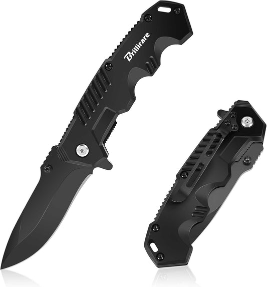 Pocket Knife, Folding Knives Blade 3.3in, Foldable Survival Small Knife with Clip, Liner Lock & Glass Breaker, Everyday Carry EDC Knives for Hunting Camping Hiking