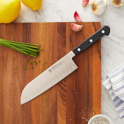 Classic Razor-Sharp Hollow Edge Santoku Knife 7 inch, German Engineered Informed by 100+ Years of Mastery