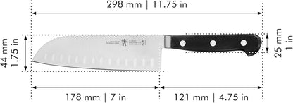 Classic Razor-Sharp Hollow Edge Santoku Knife 7 inch, German Engineered Informed by 100+ Years of Mastery