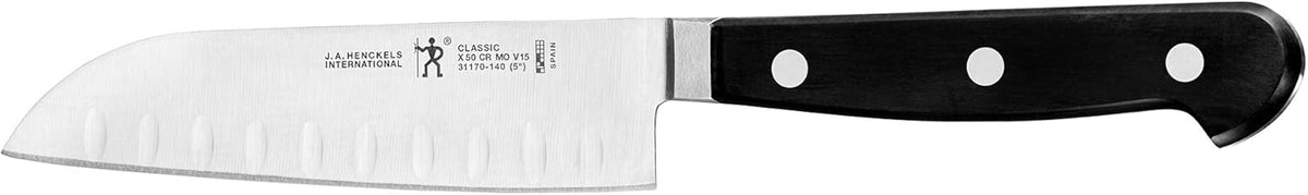 Classic Razor-Sharp Hollow Edge Santoku Knife 7 inch, German Engineered Informed by 100+ Years of Mastery