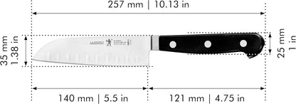 Classic Razor-Sharp Hollow Edge Santoku Knife 7 inch, German Engineered Informed by 100+ Years of Mastery