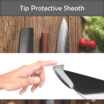 100 Pcs Blade Knife Tip Protector, Knife Tip Sleeves Cover Knife Tip Edge Point Anti-scratch Protection for Home Chef Kitchen Supplies(60 Transparent, 10 Blue, 10 White, 10 Black, 10 Red)