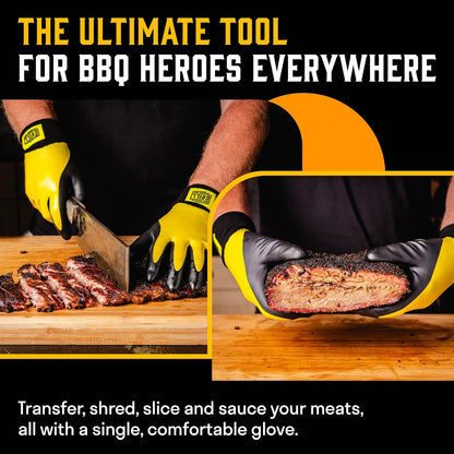 Pitmaster Gloves | BBQ Gloves | Heat Protection up to 500°F or 260°C | High Temp Resistance | Fireproof Glove for Grilling Smoking Barbecue | Washable Mitts | Waterproof | Size - Small