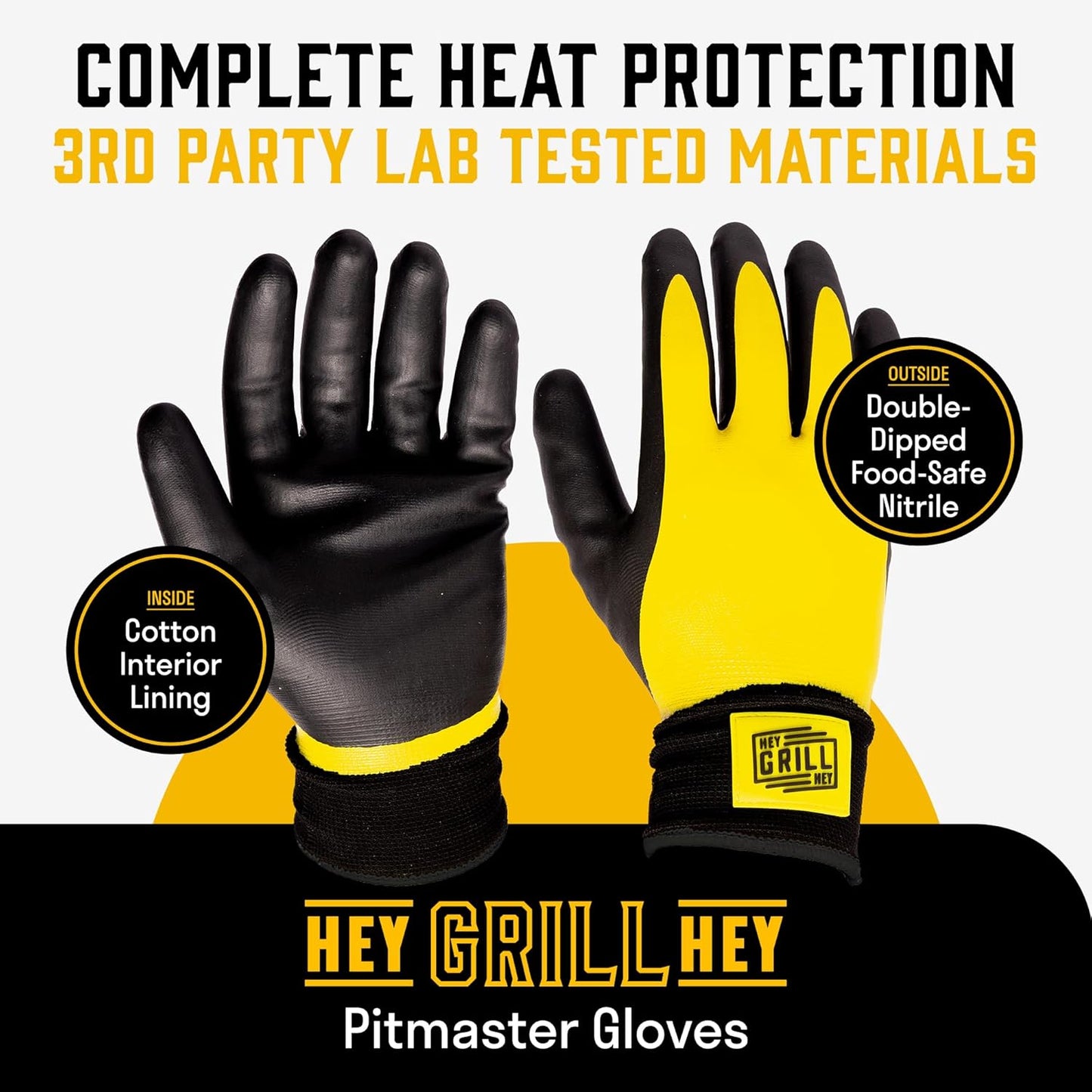 Pitmaster Gloves | BBQ Gloves | Heat Protection up to 500°F or 260°C | High Temp Resistance | Fireproof Glove for Grilling Smoking Barbecue | Washable Mitts | Waterproof | Size - Small