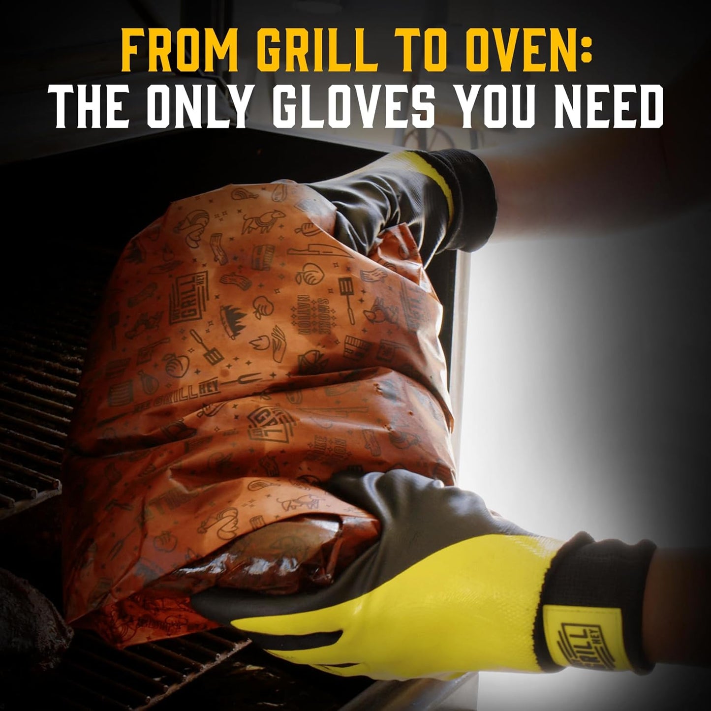 Pitmaster Gloves | BBQ Gloves | Heat Protection up to 500°F or 260°C | High Temp Resistance | Fireproof Glove for Grilling Smoking Barbecue | Washable Mitts | Waterproof | Size - Small
