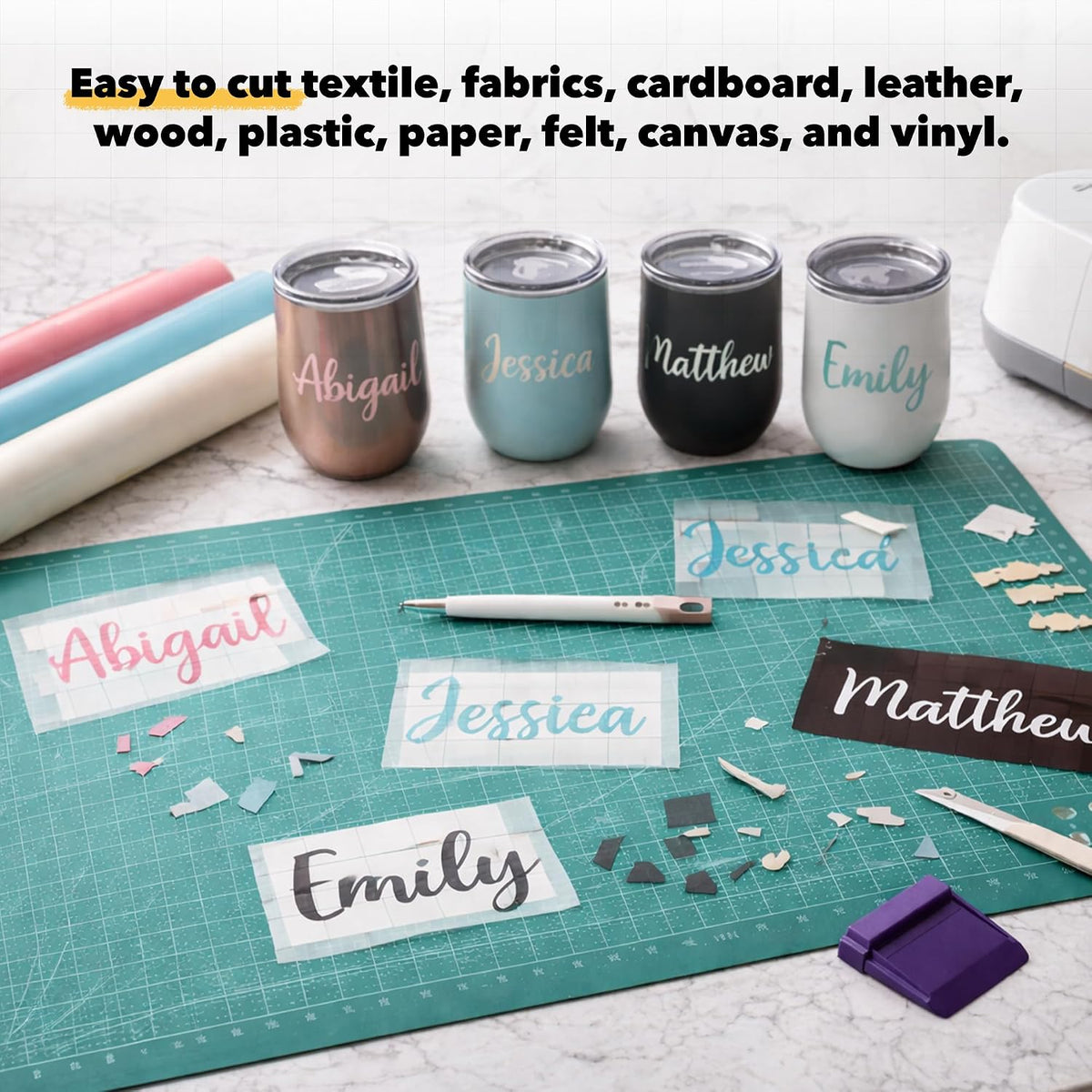 Self-Healing Green 12" x 18" A3 Cutting Mat Kit for Sewing