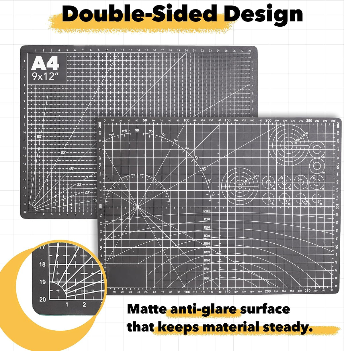 Self-Healing Green 12" x 18" A3 Cutting Mat Kit for Sewing