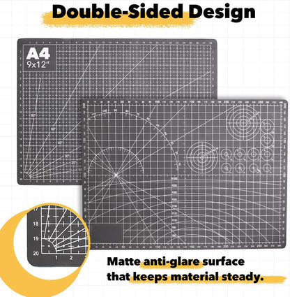 Self-Healing Green 12" x 18" A3 Cutting Mat Kit for Sewing