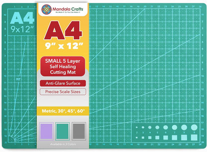 Self-Healing Green 12" x 18" A3 Cutting Mat Kit for Sewing