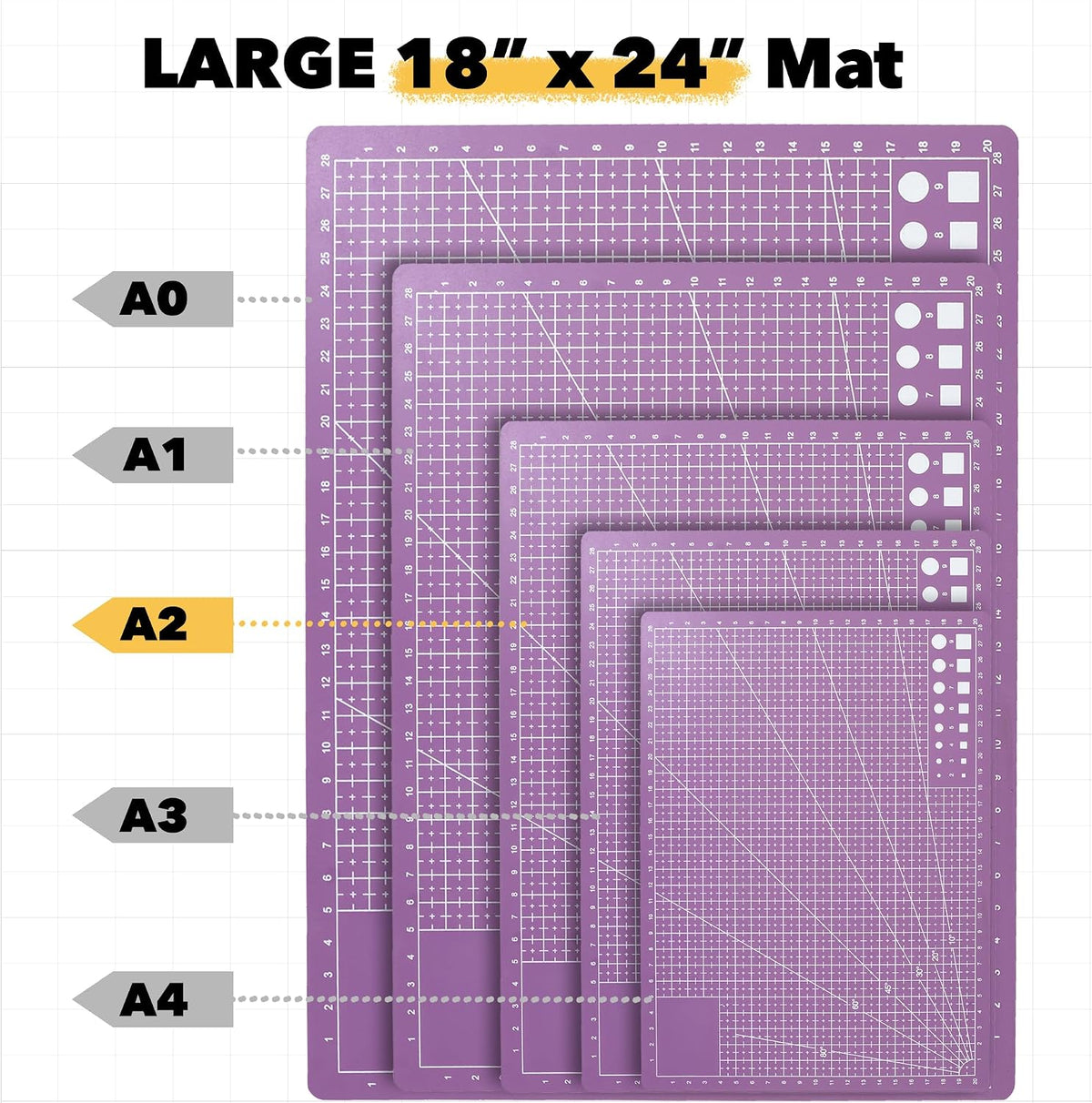 Self-Healing Green 12" x 18" A3 Cutting Mat Kit for Sewing
