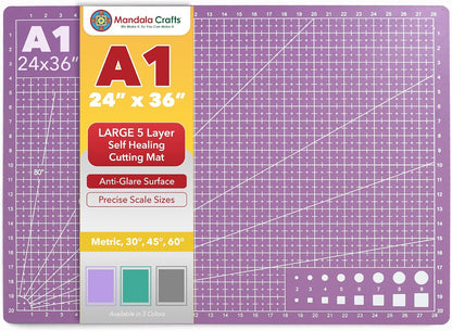 Self-Healing Green 12" x 18" A3 Cutting Mat Kit for Sewing