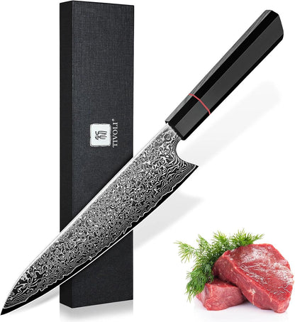Damascus Nakiri Knife 6.5 Inch – VG10 Multipurpose Kitchen Knife