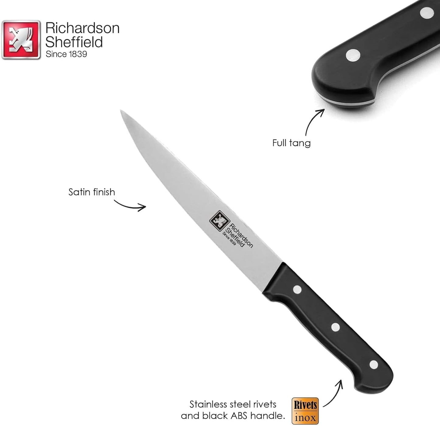 Universal NSF Approved Professional Butcher Knife with Notches, 10-Inch