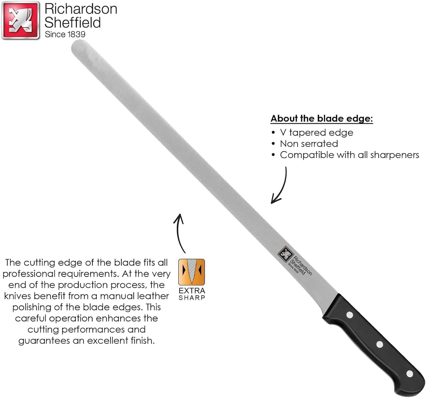 Universal NSF Approved Professional Butcher Knife with Notches, 10-Inch