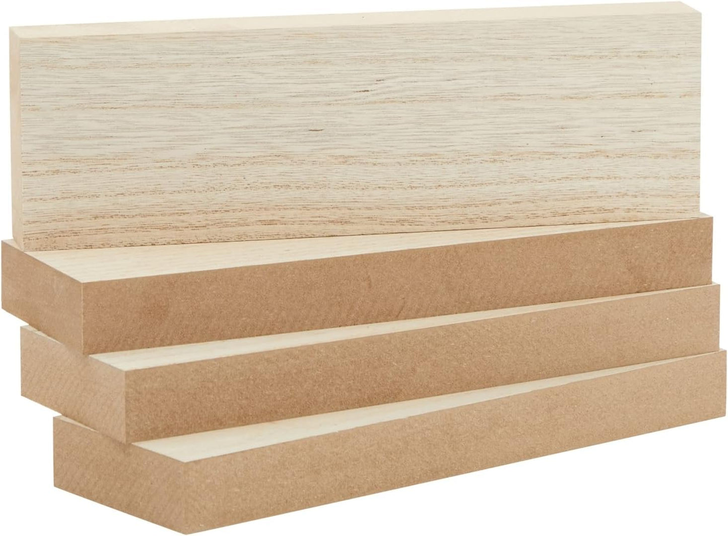 Wood Blocks - Wood Boards for Crafts & MDF Board Projects - Carving Blocks & Smooth Painting Surface - 3 x 10 in, 1 in Thick, 4-Pack