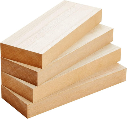 Wood Blocks - Wood Boards for Crafts & MDF Board Projects - Carving Blocks & Smooth Painting Surface - 3 x 10 in, 1 in Thick, 4-Pack