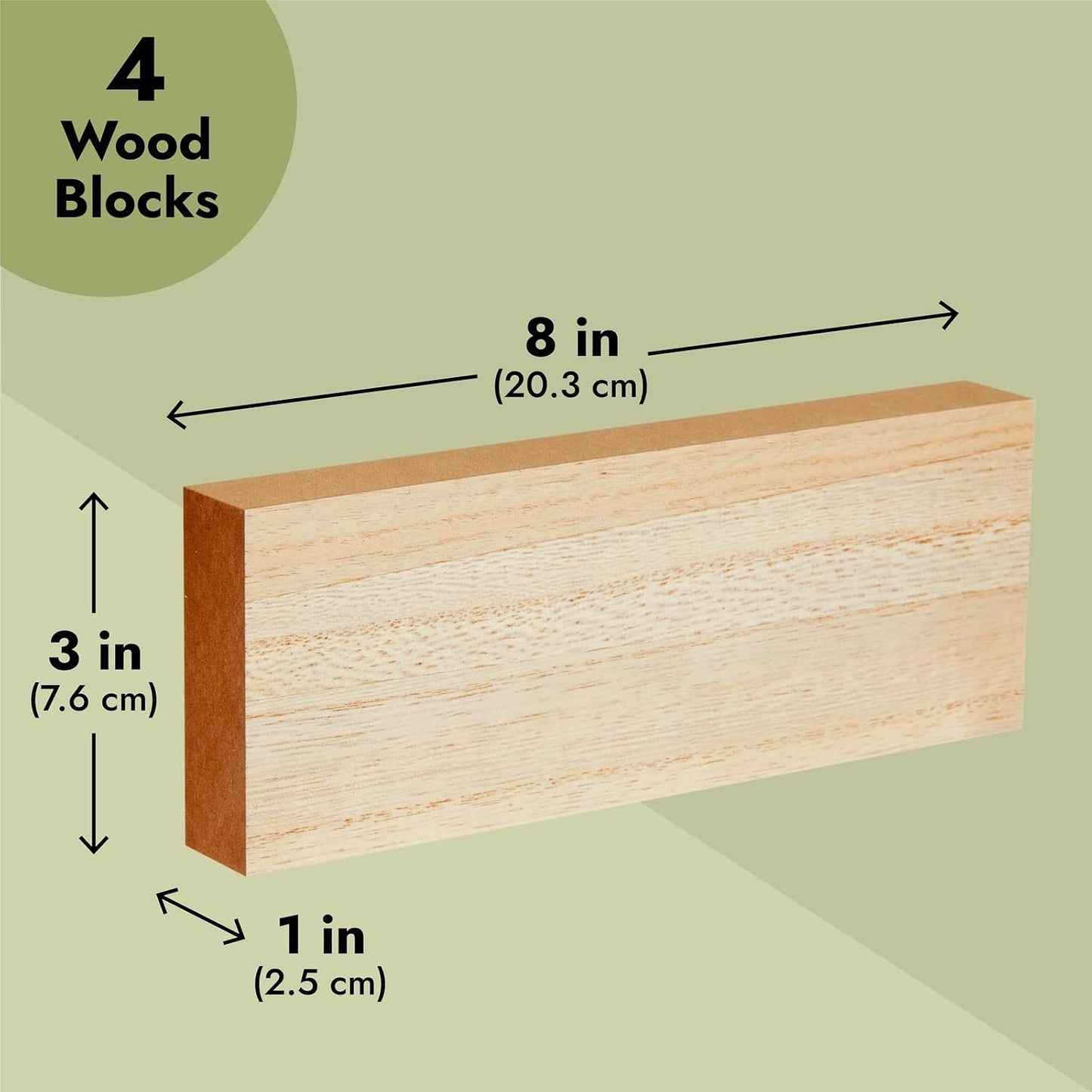 Wood Blocks - Wood Boards for Crafts & MDF Board Projects - Carving Blocks & Smooth Painting Surface - 3 x 10 in, 1 in Thick, 4-Pack