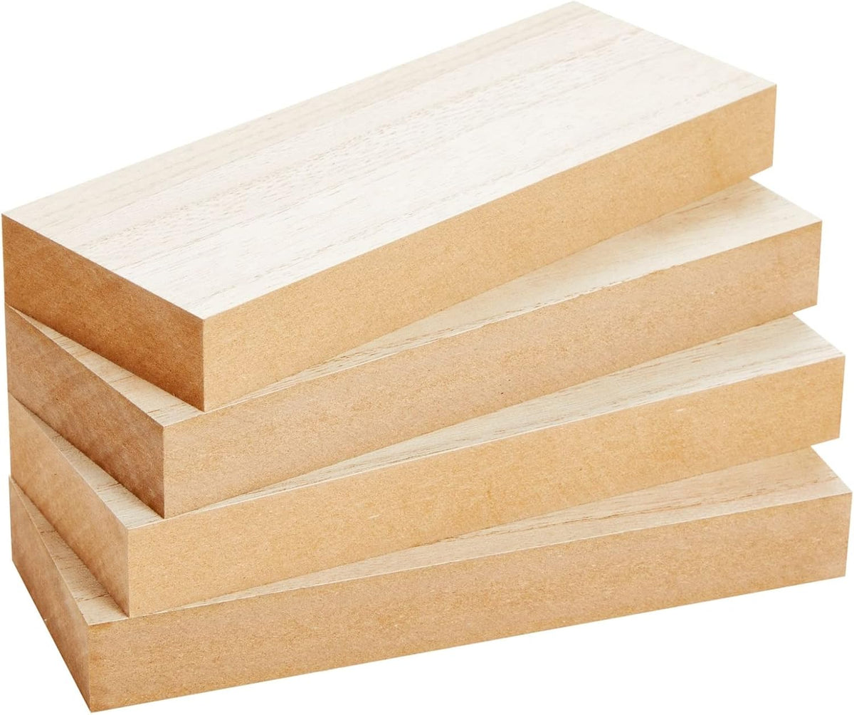 Wood Blocks - Wood Boards for Crafts & MDF Board Projects - Carving Blocks & Smooth Painting Surface - 3 x 10 in, 1 in Thick, 4-Pack