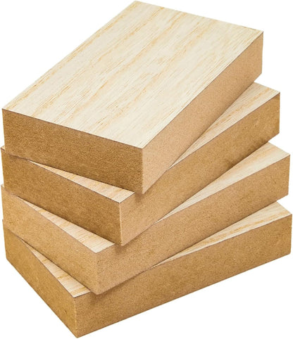 Wood Blocks - Wood Boards for Crafts & MDF Board Projects - Carving Blocks & Smooth Painting Surface - 3 x 10 in, 1 in Thick, 4-Pack
