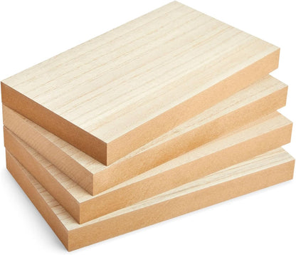 Wood Blocks - Wood Boards for Crafts & MDF Board Projects - Carving Blocks & Smooth Painting Surface - 3 x 10 in, 1 in Thick, 4-Pack