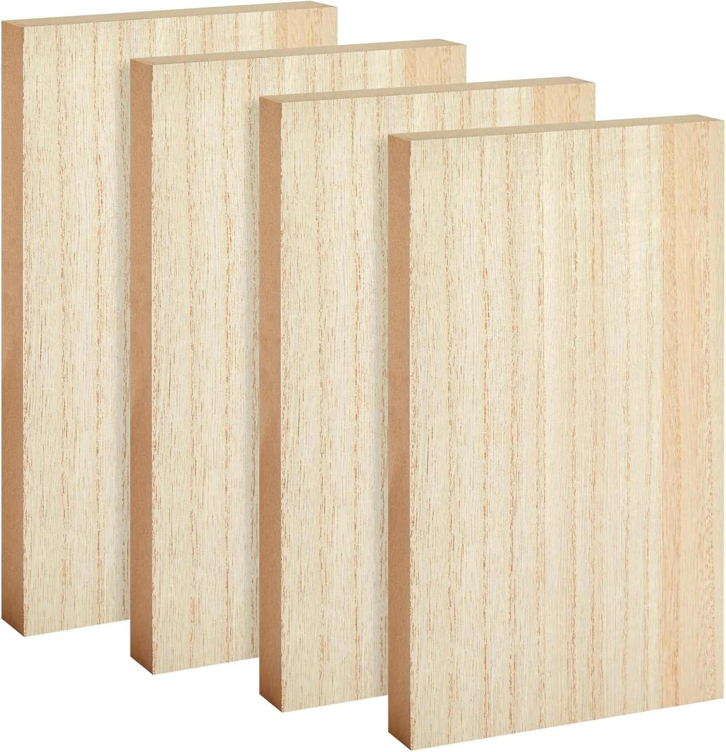Wood Blocks - Wood Boards for Crafts & MDF Board Projects - Carving Blocks & Smooth Painting Surface - 3 x 10 in, 1 in Thick, 4-Pack