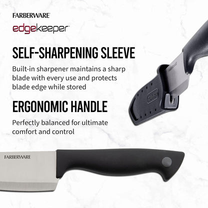 EdgeKeeper 6 Inch Chef Knife with Self-Sharpening Blade Cover, High-Carbon Stainless Steel Kitchen Knife for Slicing, Dicing, and Mincing